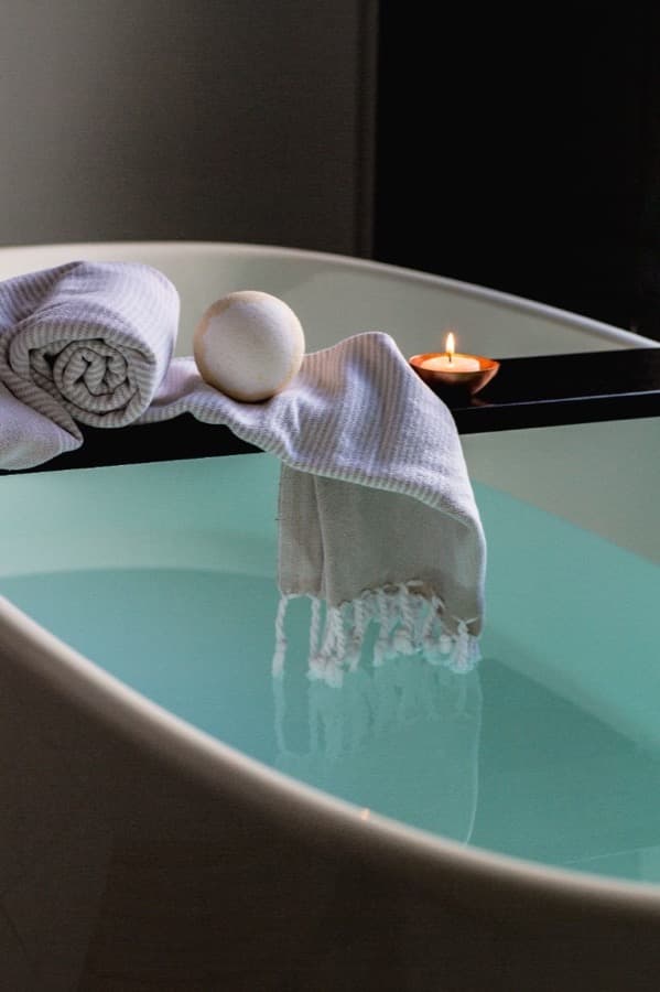 Spa Bathtub Tray Towel Set