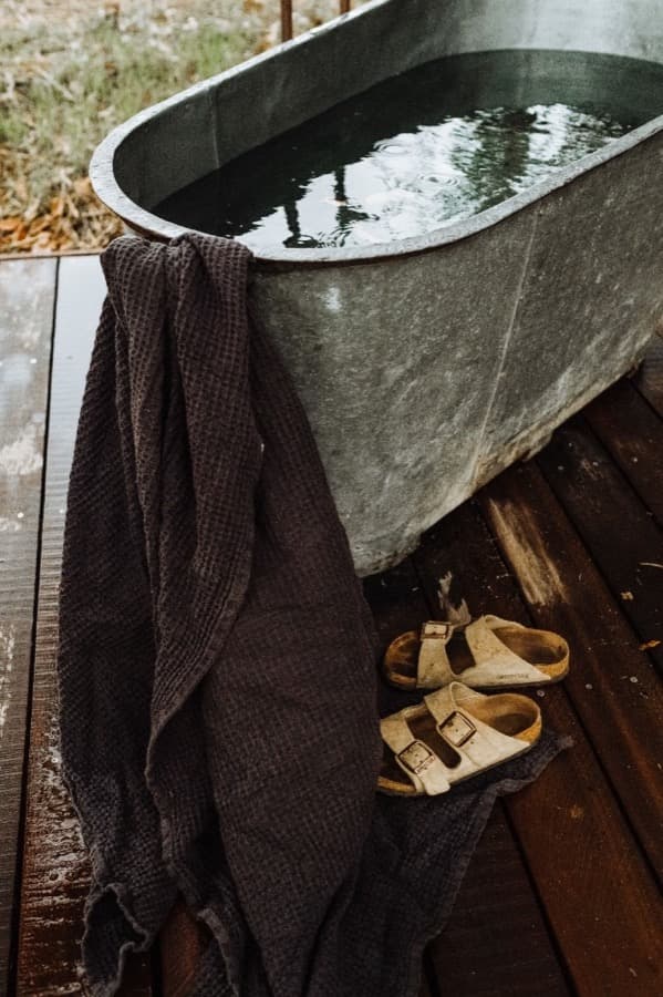 Charcoal Waffle Knit Bath Towel